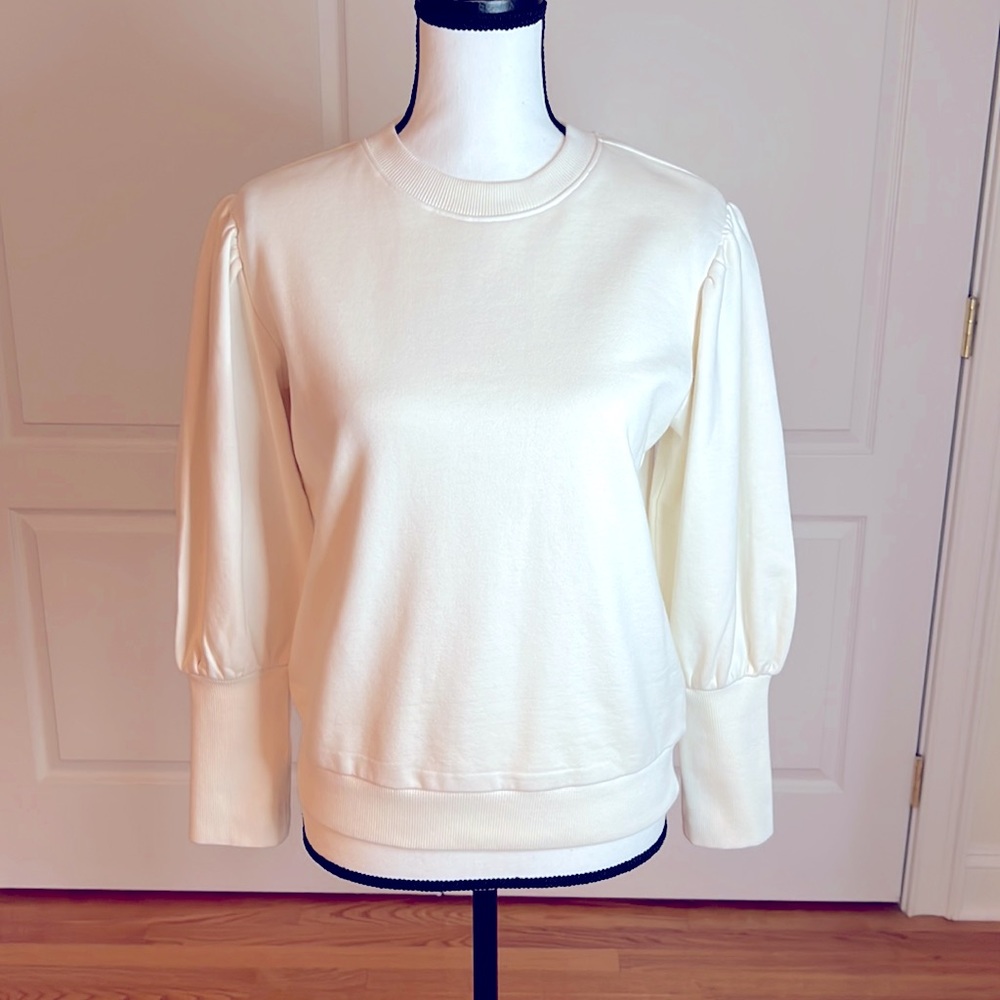 Joes jeans NWOT Lonny puff long sleeve sweatshirt ivory